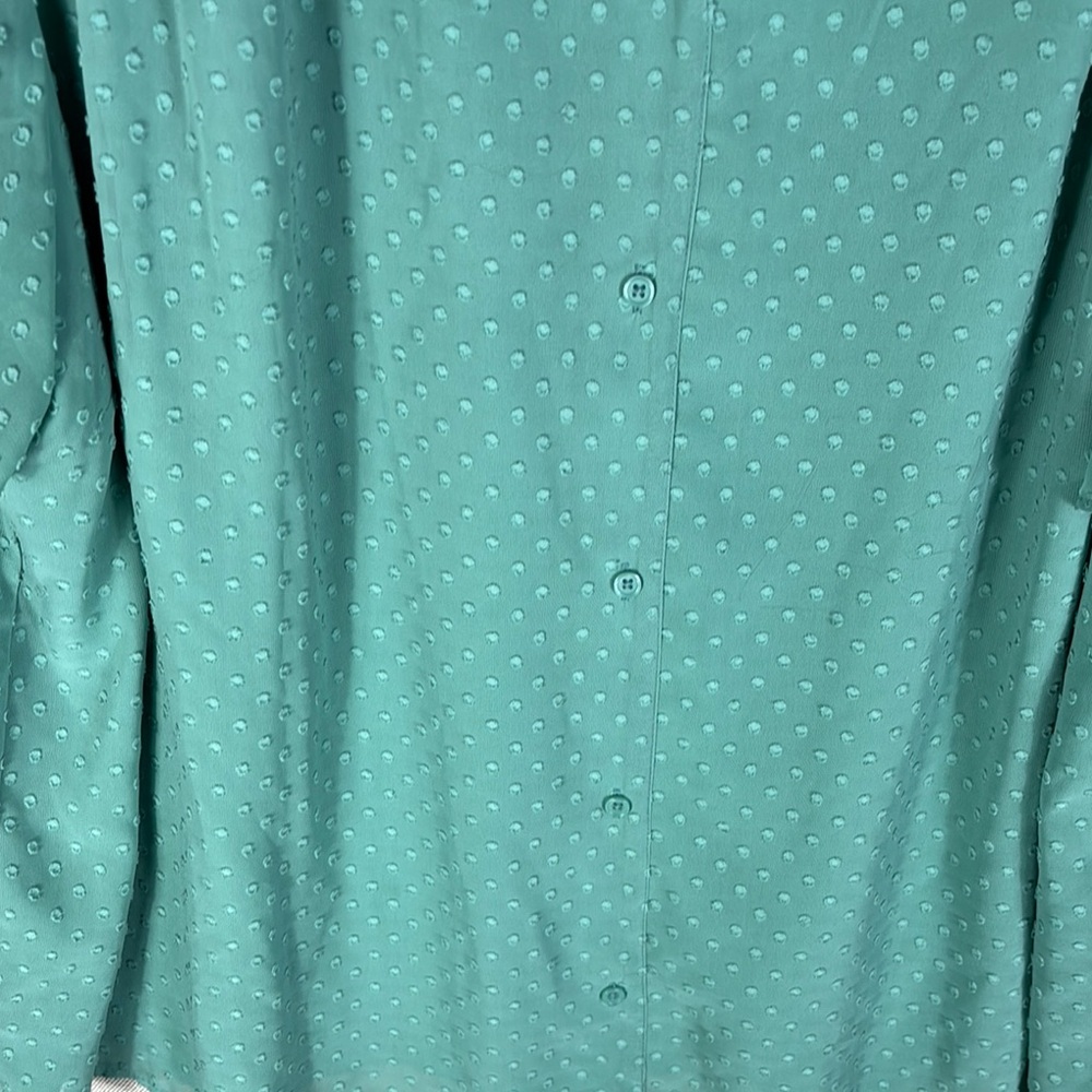 EVRI > Green Short Sleeve V Neck Blouse 3X - Picture 5 of 9